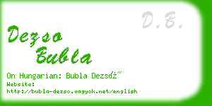 dezso bubla business card